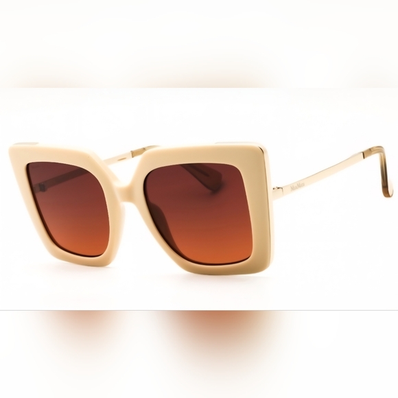 MaxMara Accessories - Max Mara MM0051 Woman's Sunglasses, Ivory / Gradient Brown